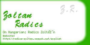 zoltan radics business card